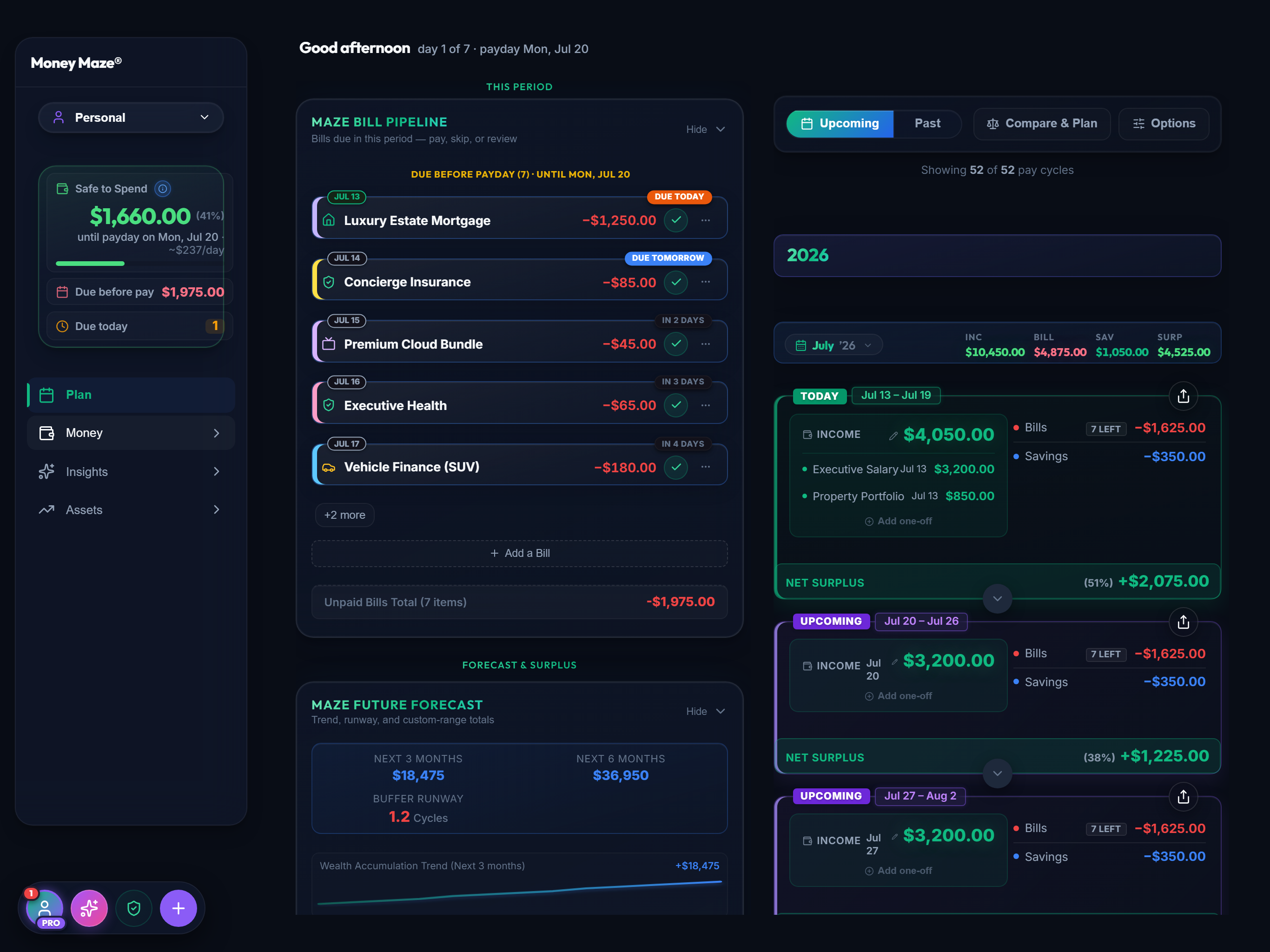 Money Maze Desktop App Preview